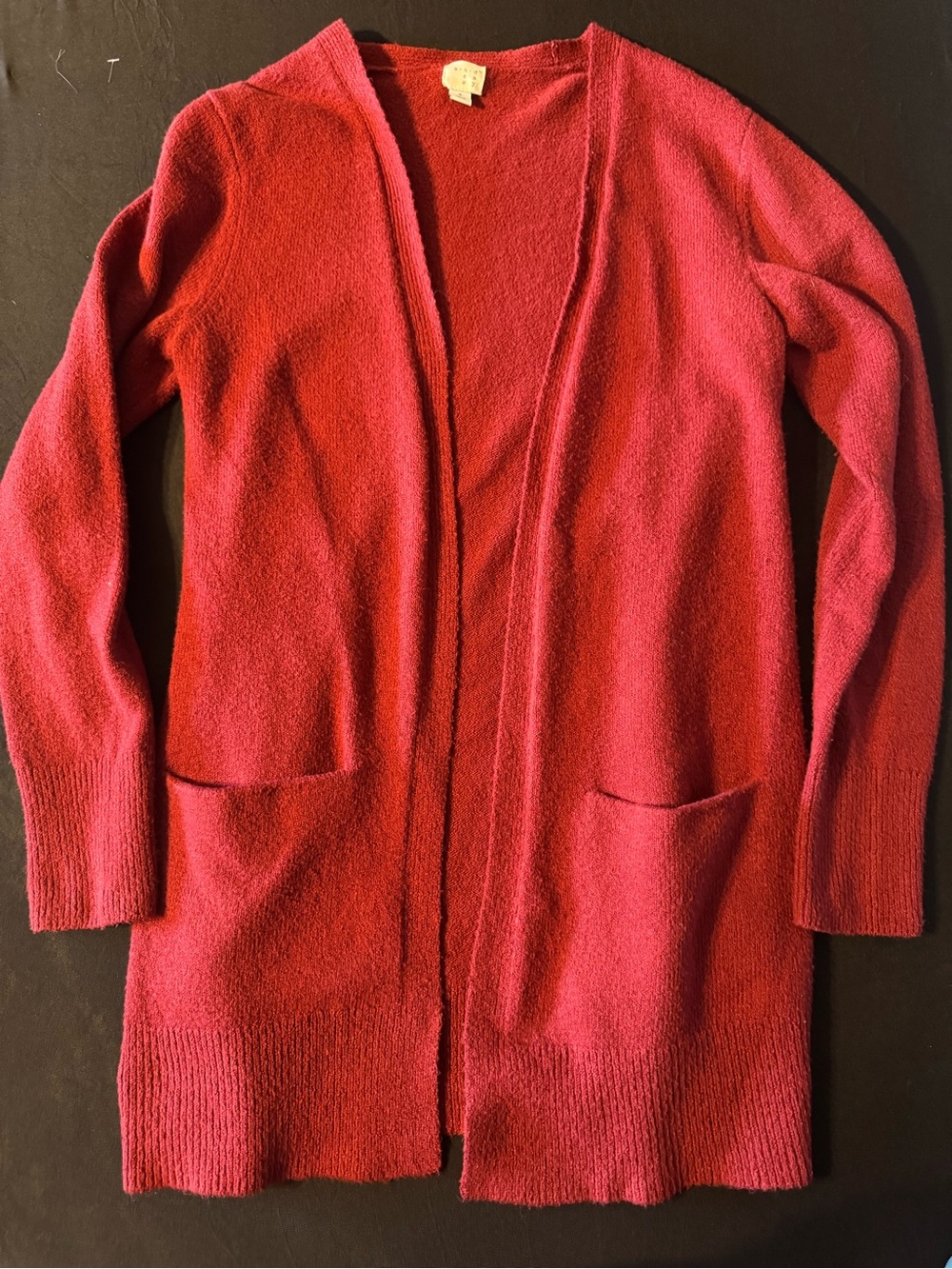 a new day Open-Front Long Cardigan Sweater - Red